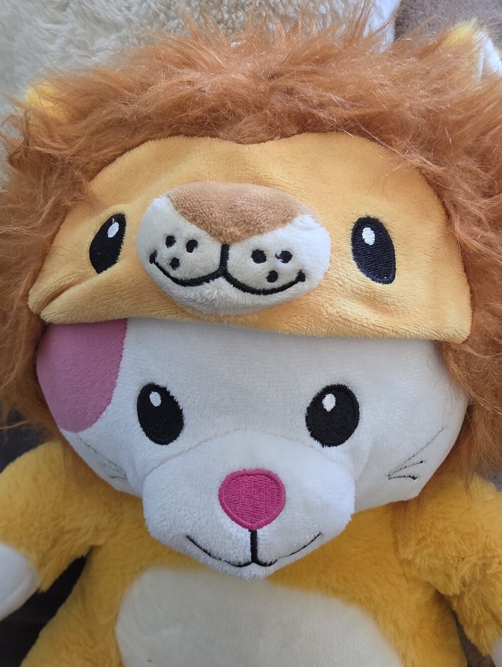 Peek A BooPlush Lion-Kit Character Plush Toy - Yellow & White . Smoke Free House